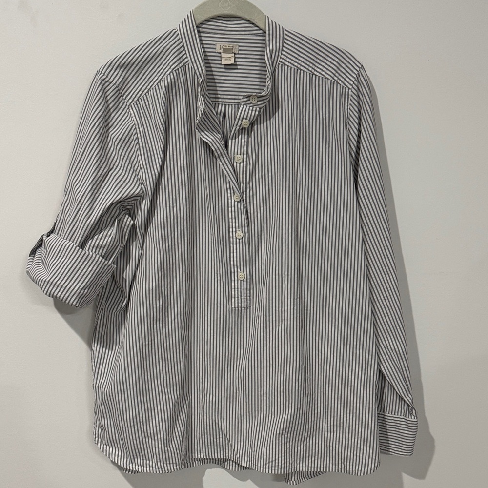 J. Crew Women's Black and White Striped Tunic